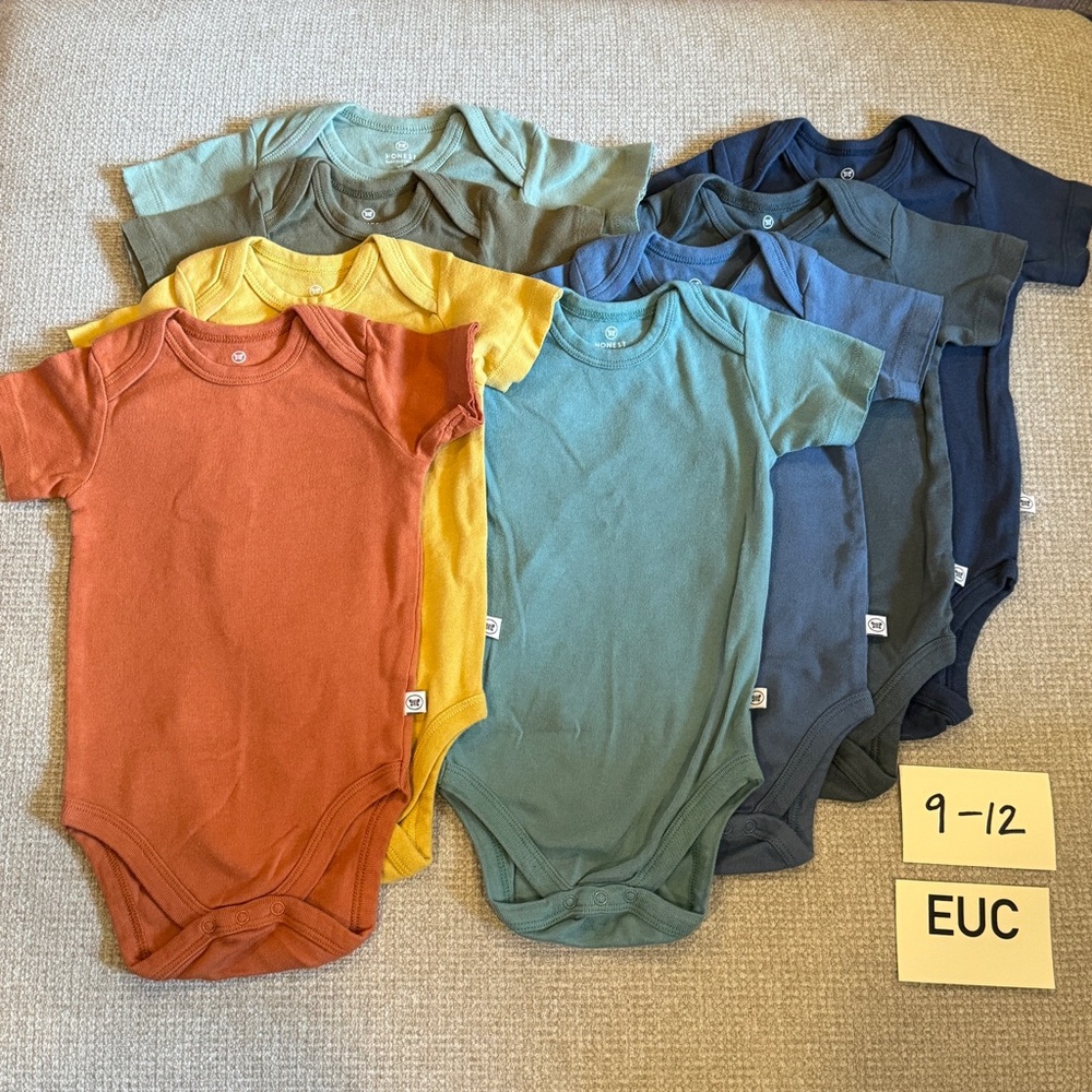 Honest Baby 8pc Rainbow Gem Blues Layette Bundle 9-12 Organic Cotton